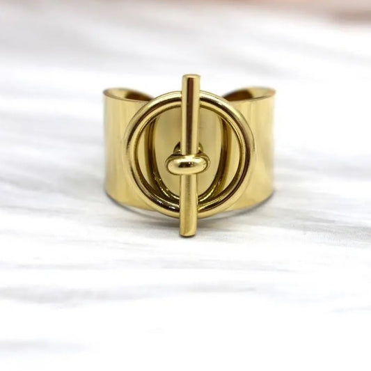 Bague ADELIA – Bague Ajustable Femme Acier Inoxydable | Dorée & Argentée