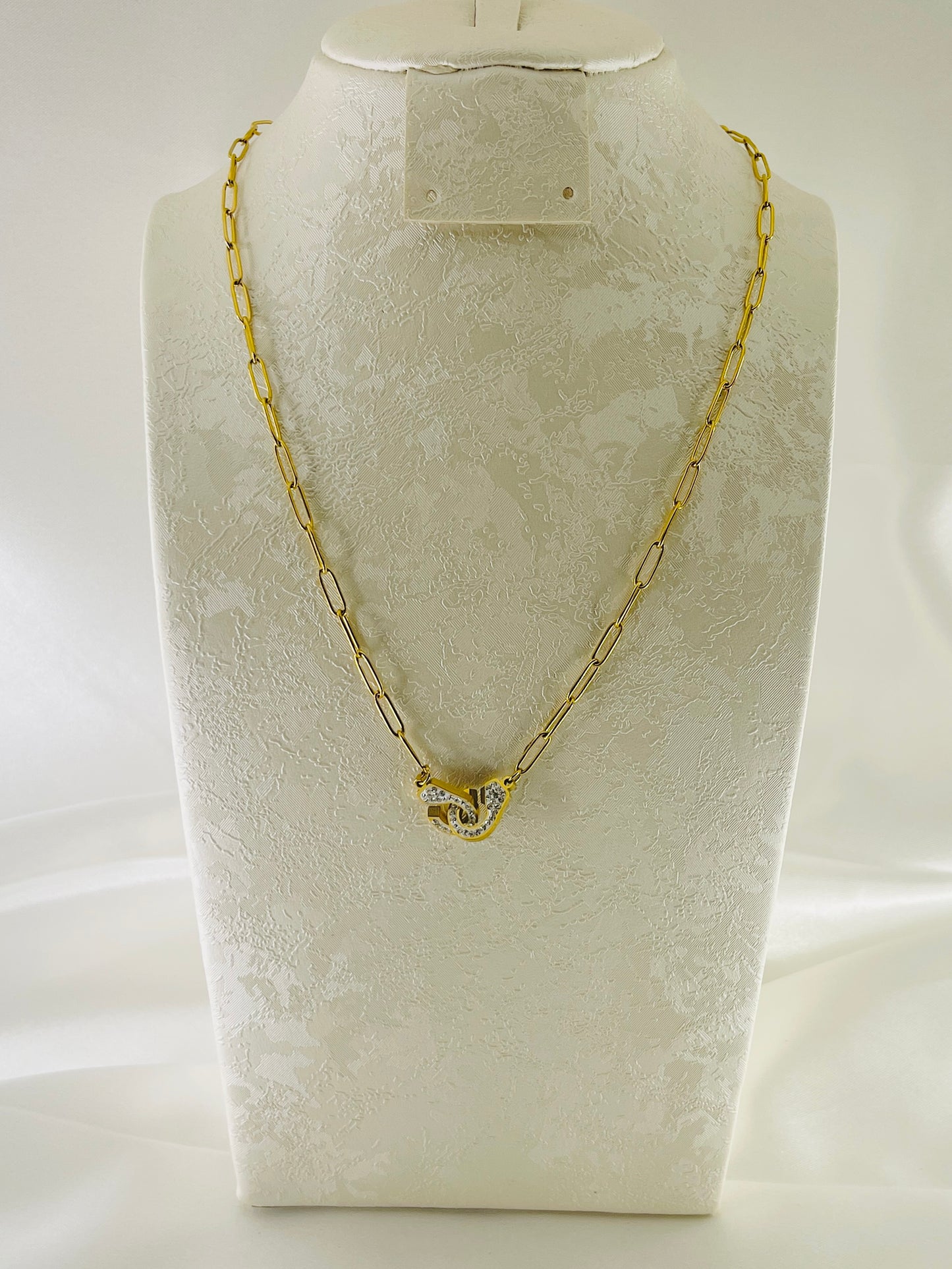 Collier doré menotte strass - Chic et sublime by sz