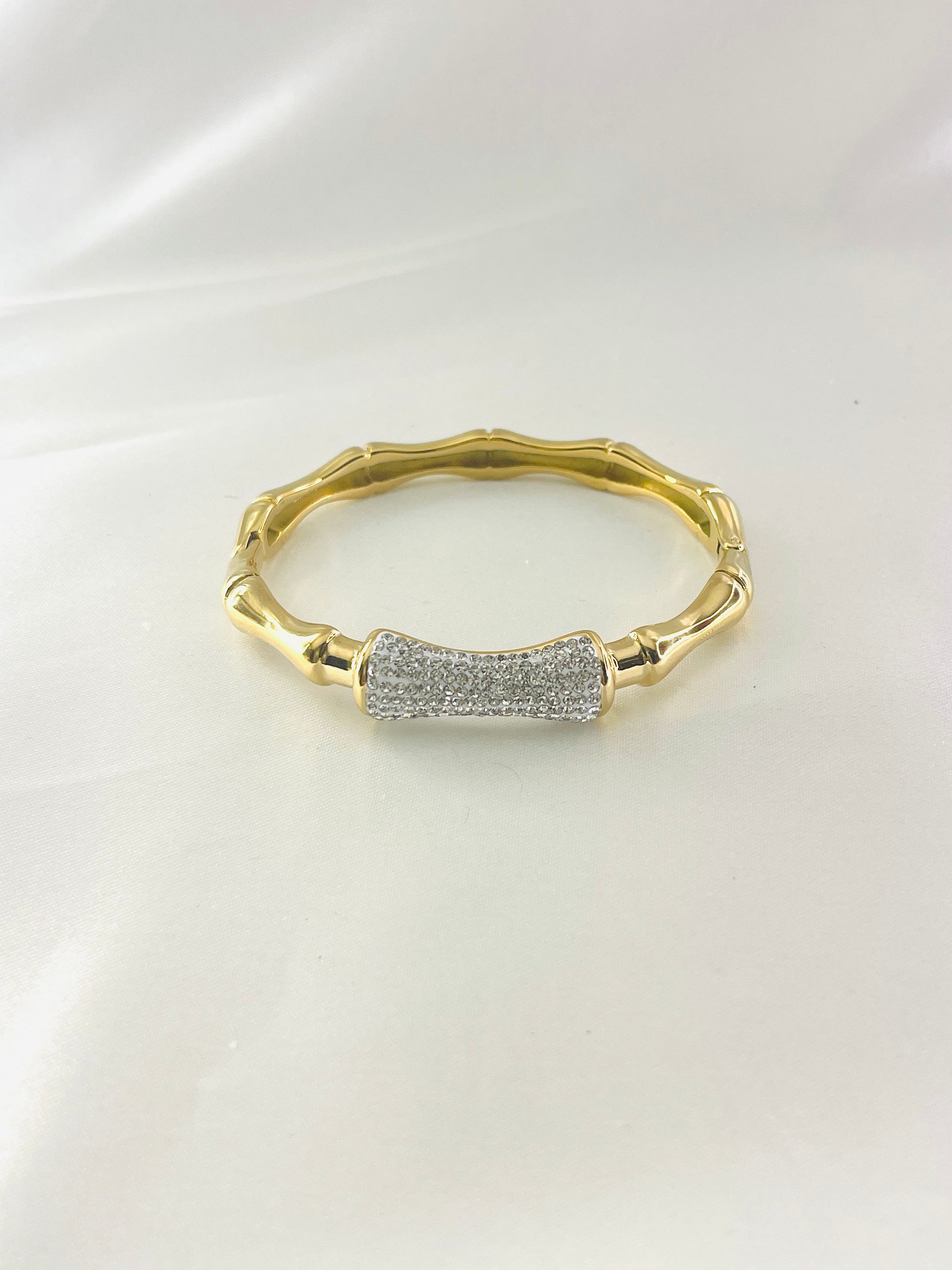 Bracelet os Jonc strass doré - Chic et sublime by sz