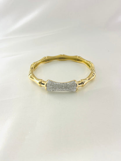 Bracelet os Jonc strass doré - Chic et sublime by sz