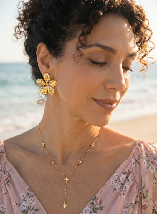 Collier Y doré